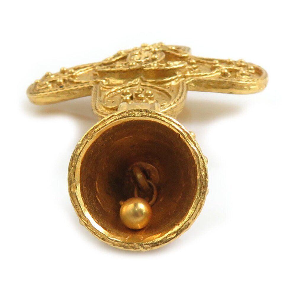CHANEL Authentic Gold Logo Brooch - Picture 4 of 5